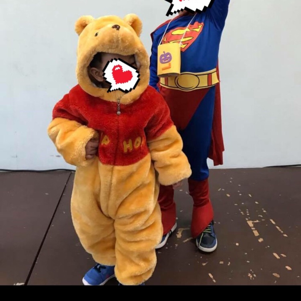 98%New Winter extra warm Winnie the Pooh set